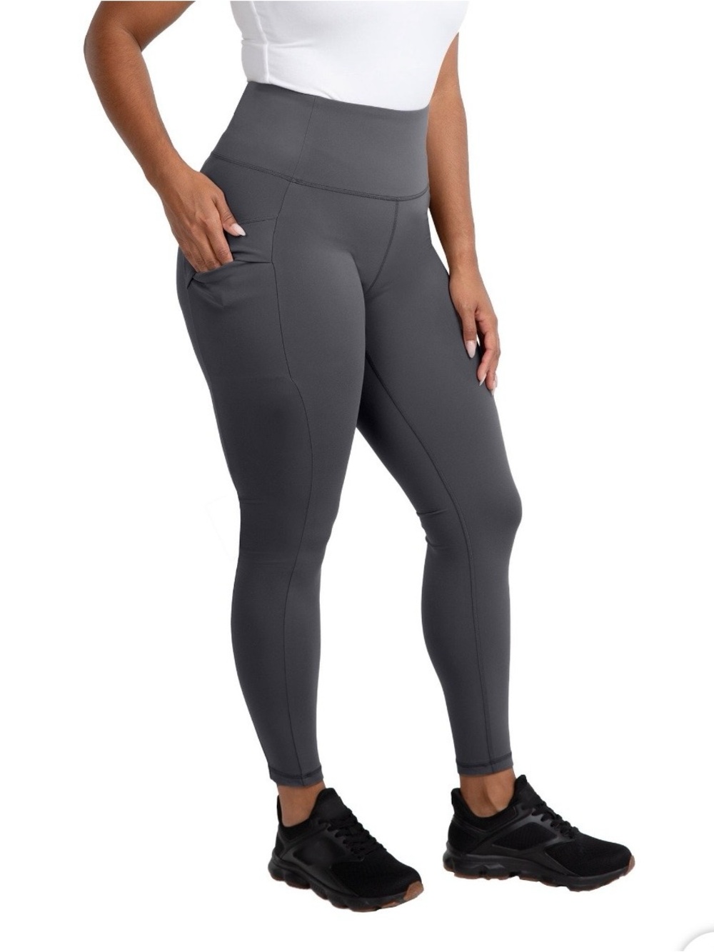NWT Spyder High-Waist Charcoal Gray Leggings with Side Pockets